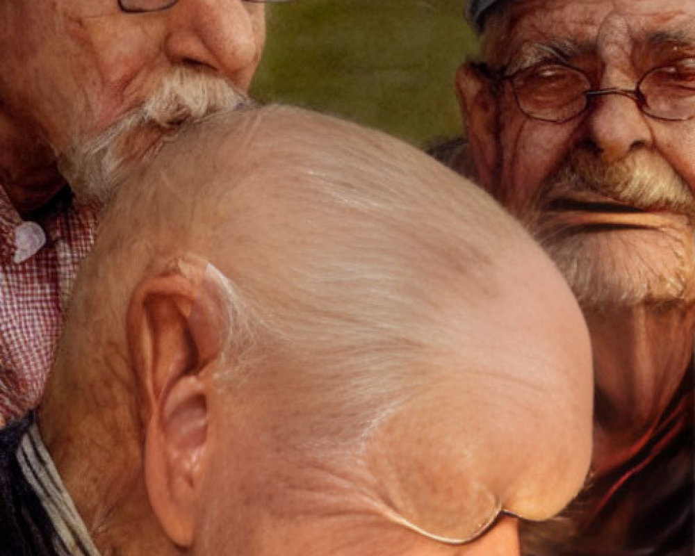 Elderly Men with Glasses and Flat Cap in Nature Background