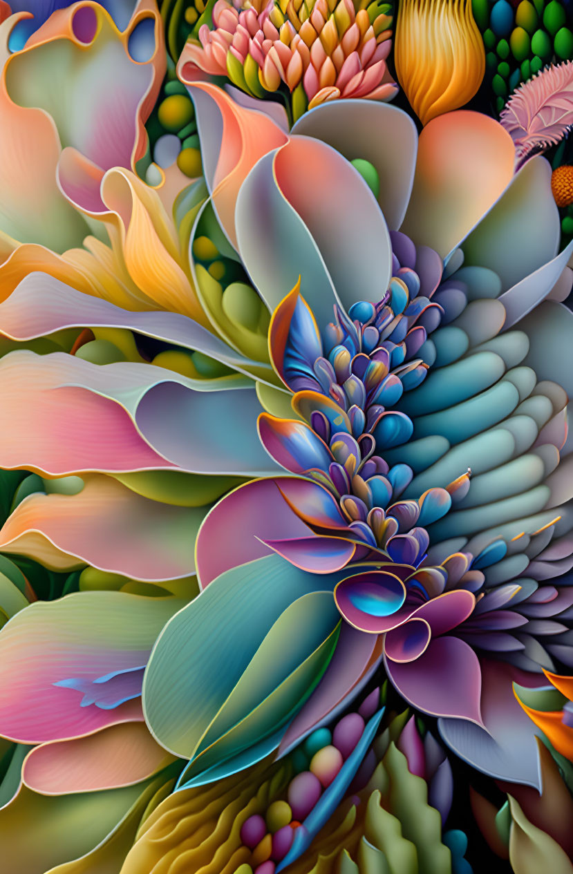 Colorful Surreal Abstract Organic Shapes Artwork