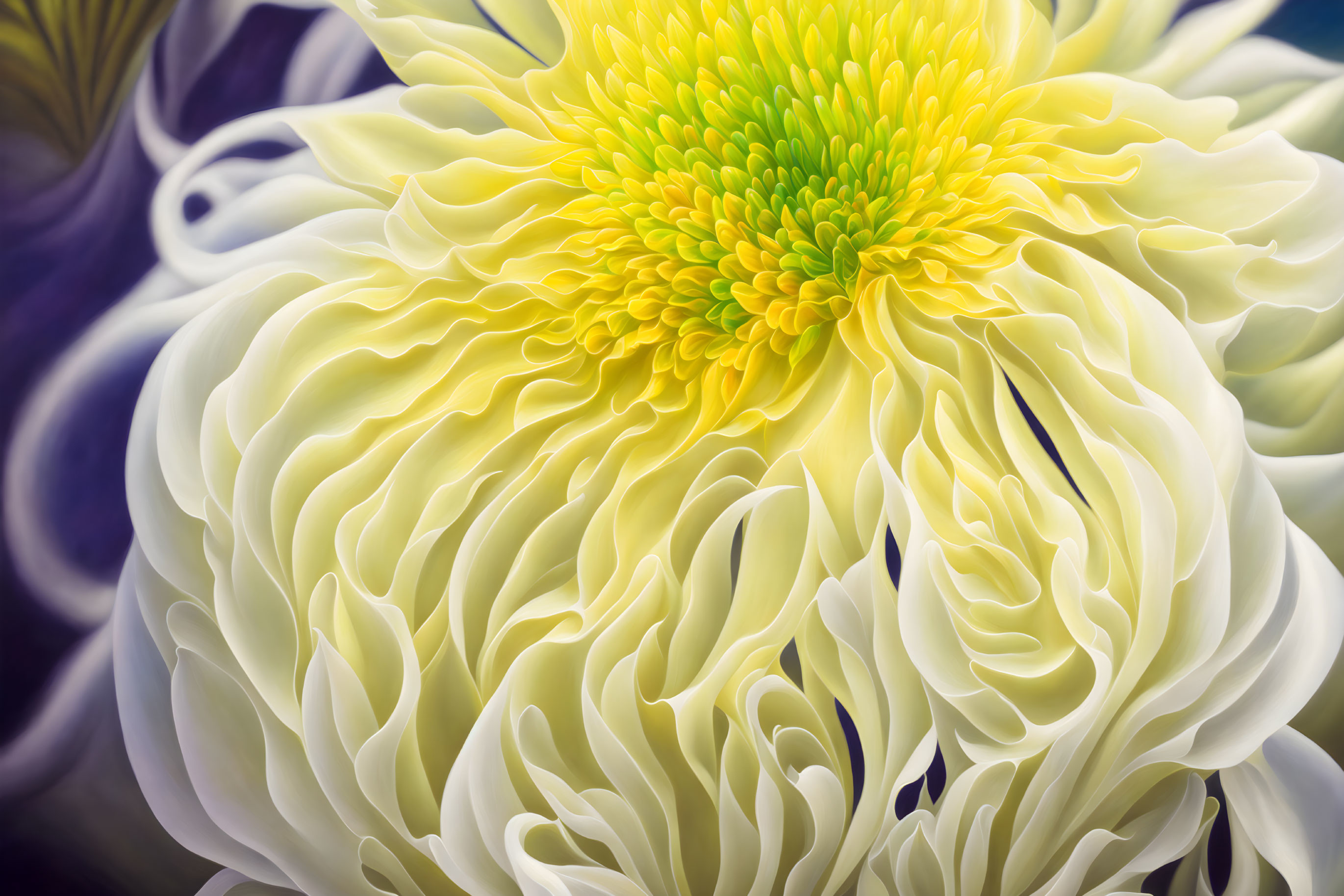 Detailed Vibrant Chrysanthemum Flower with Yellow and White Petals