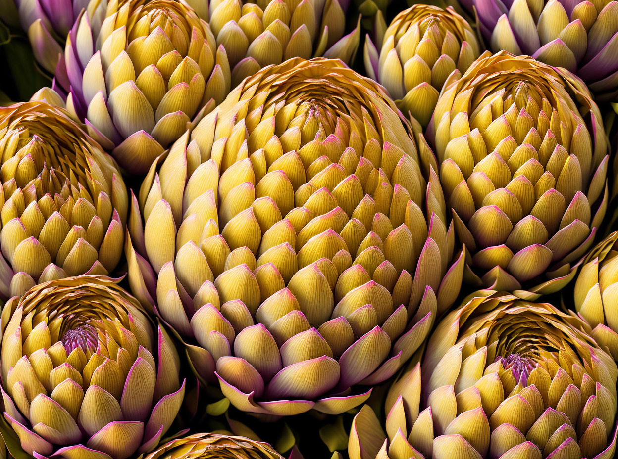 Detailed Purple Globe Artichokes Texture and Patterns