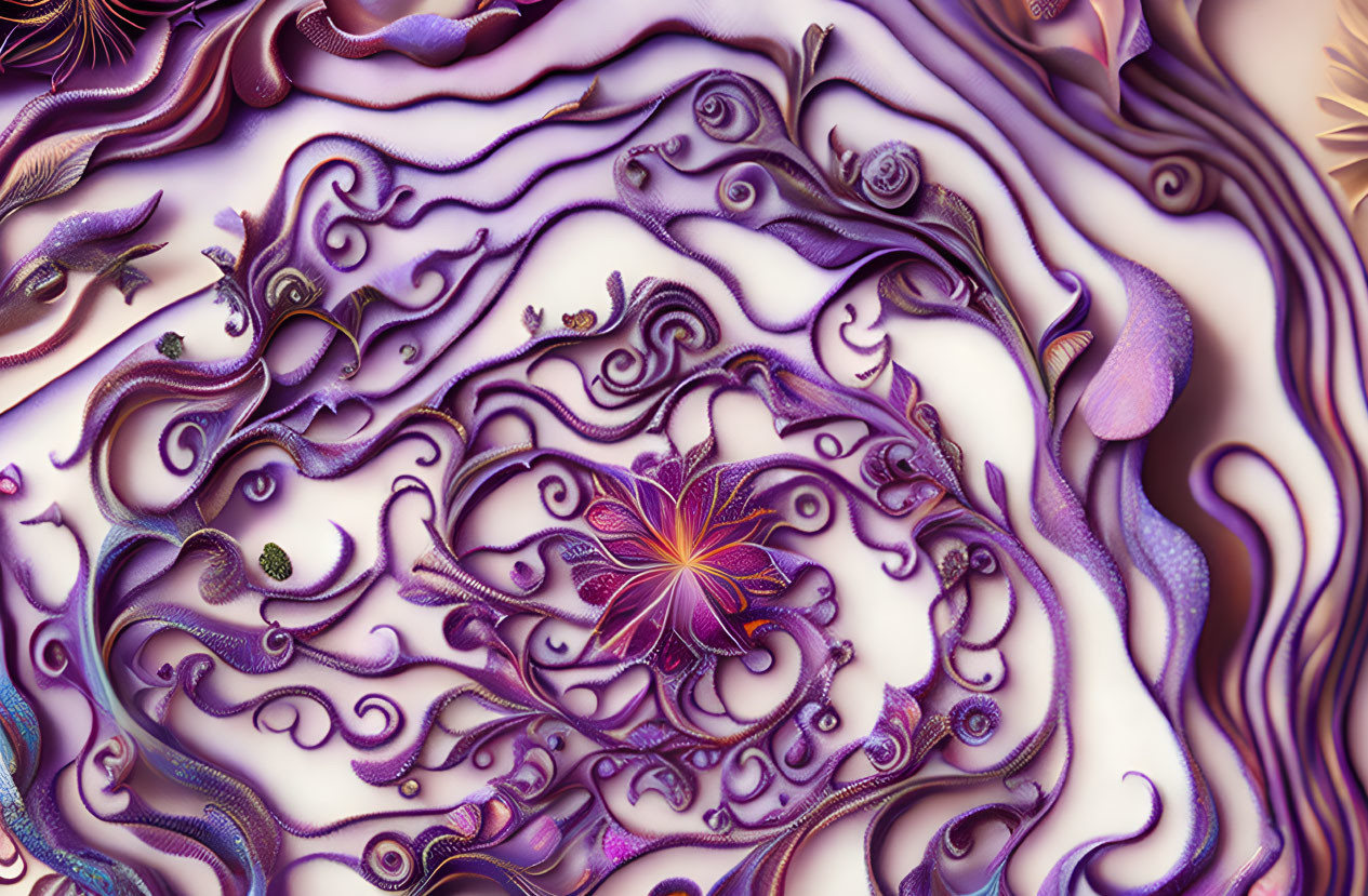 Intricate Purple and Pink Abstract Fractal Patterns