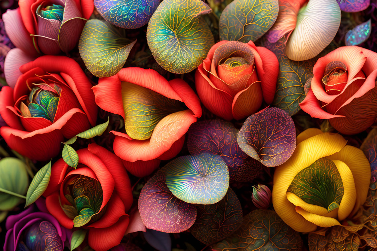 Colorful Paper Flowers Displaying Intricate Patterns