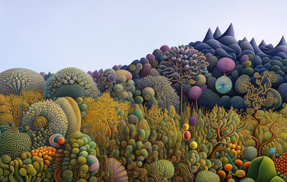 Colorful Fractal Landscape with Organic Shapes