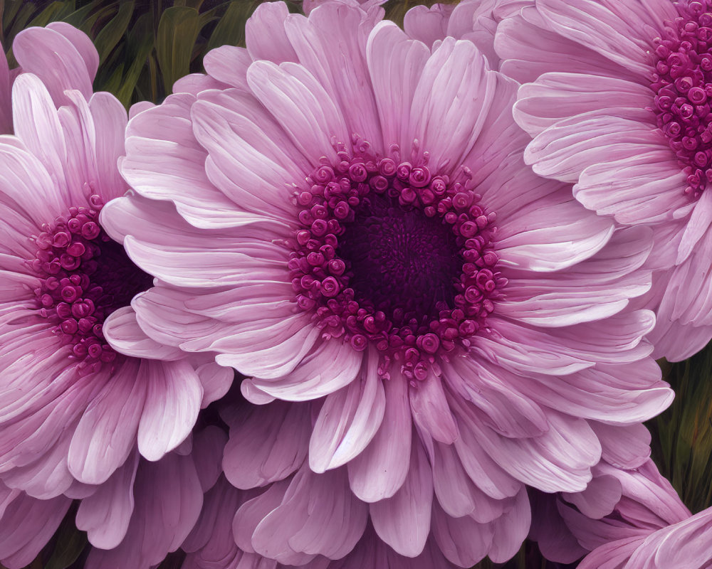 Detailed Close-Up of Vibrant Pink Gerbera Daisies