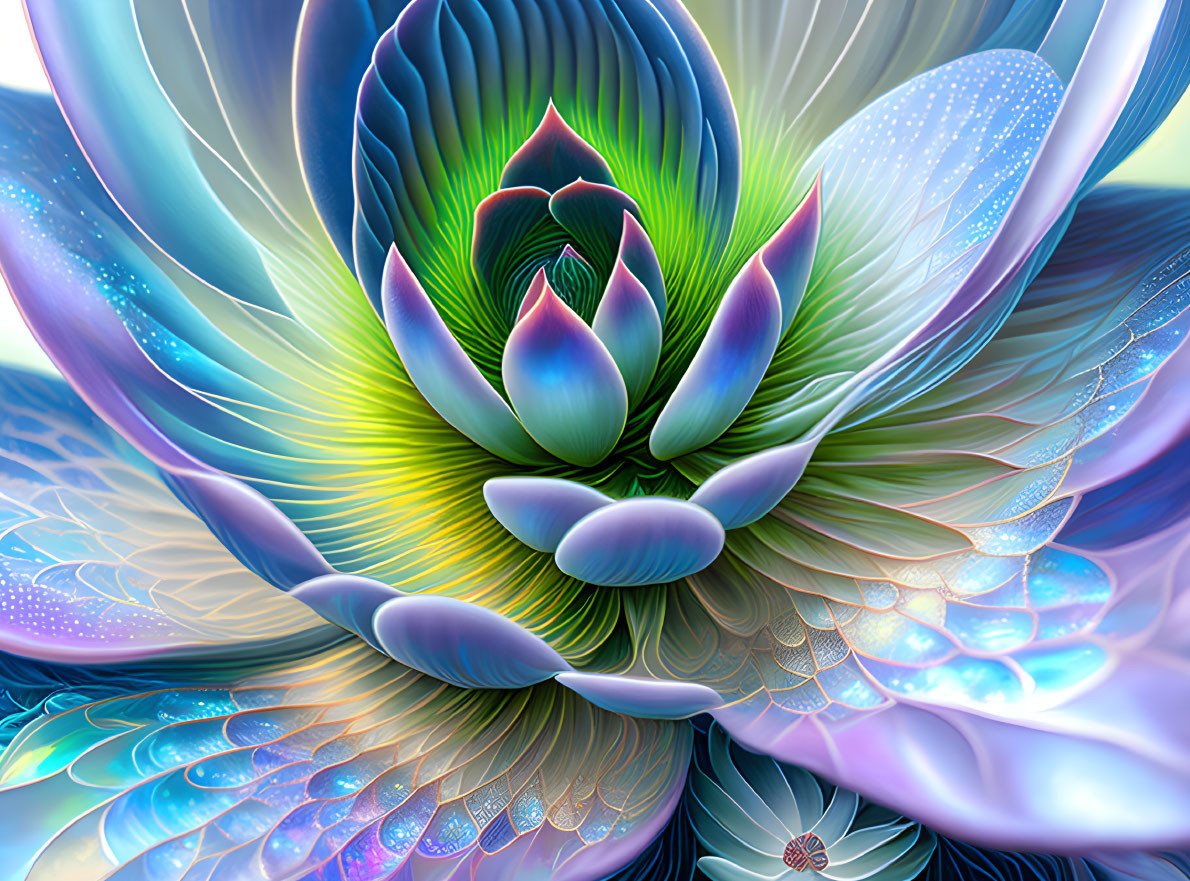 Colorful Stylized Lotus Flower Artwork with Intricate Patterns