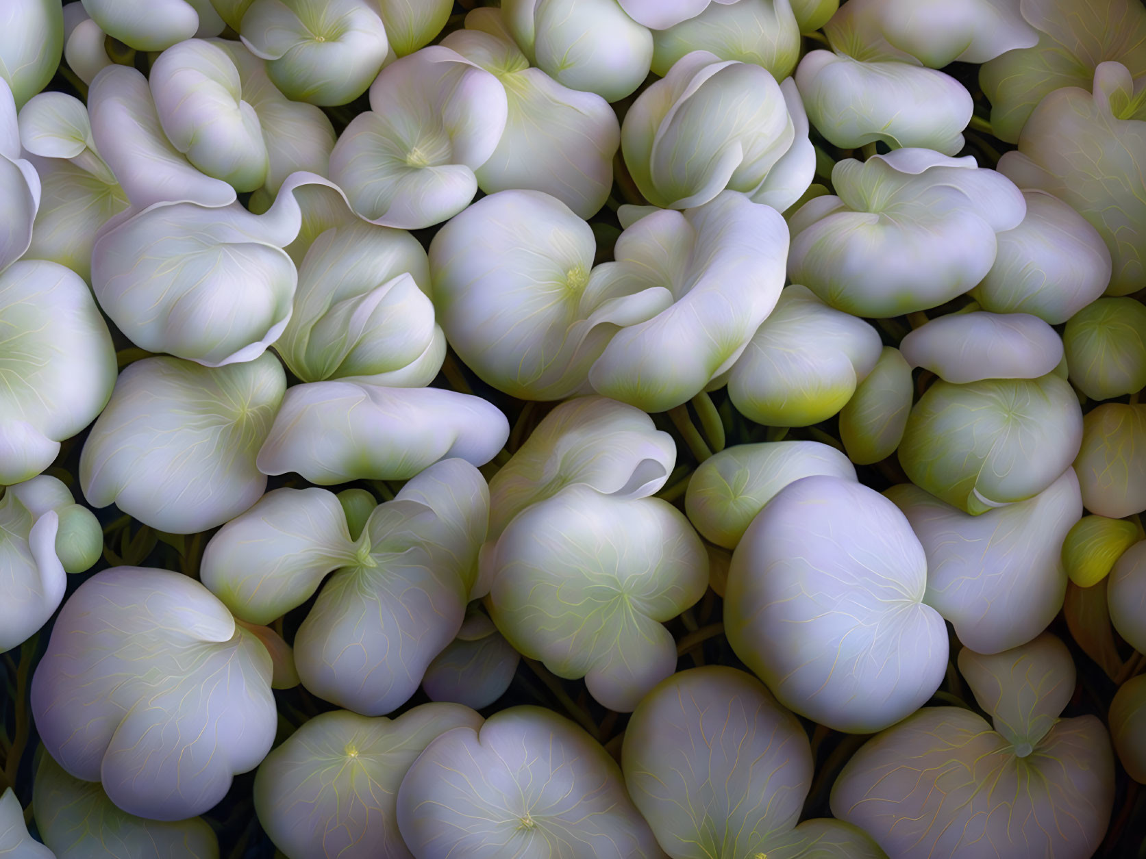 Close-up of greenish-white calla lilies with soft editing effect