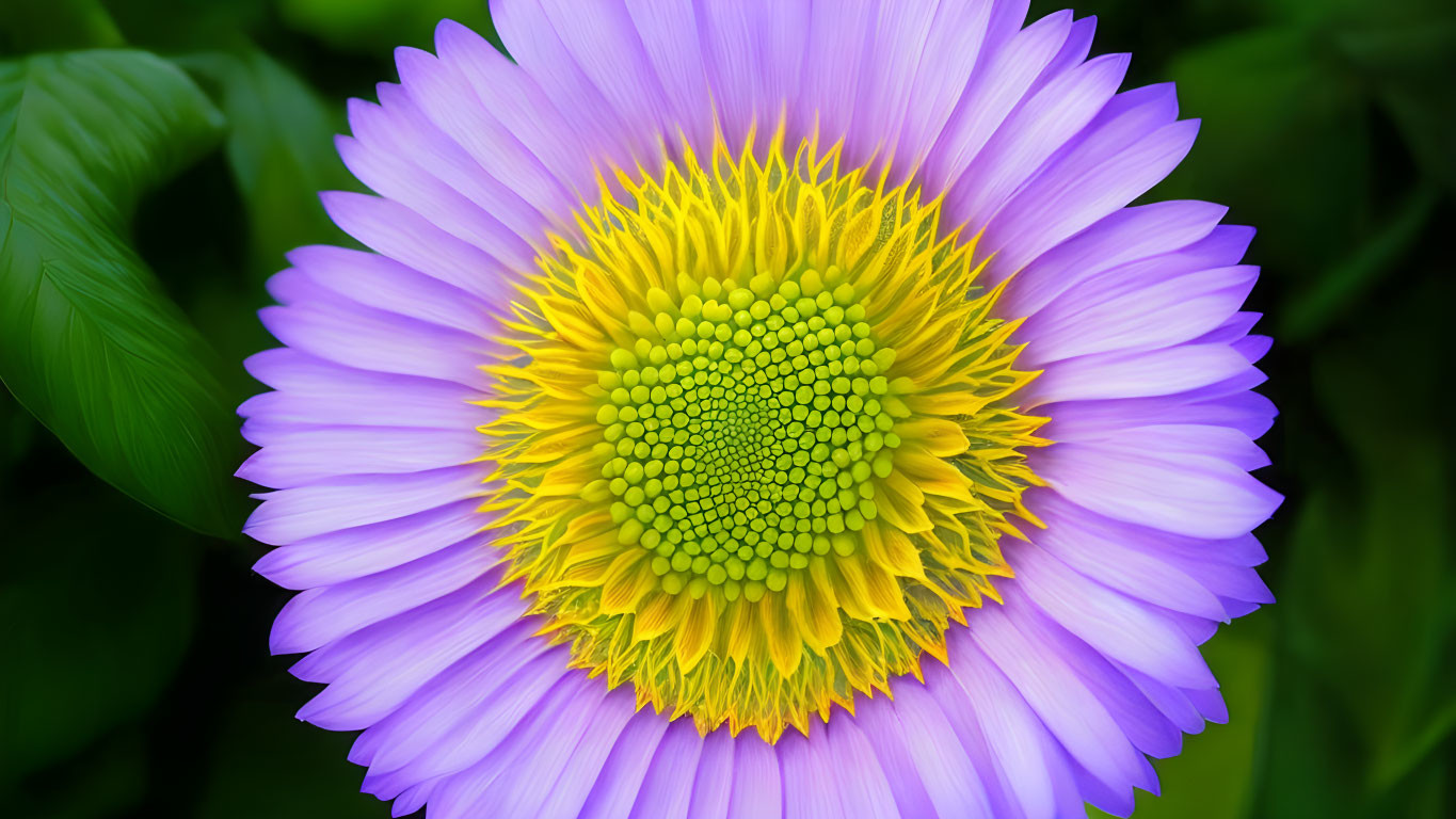 Detailed Close-Up of Vibrant Purple Flower with Yellow Center