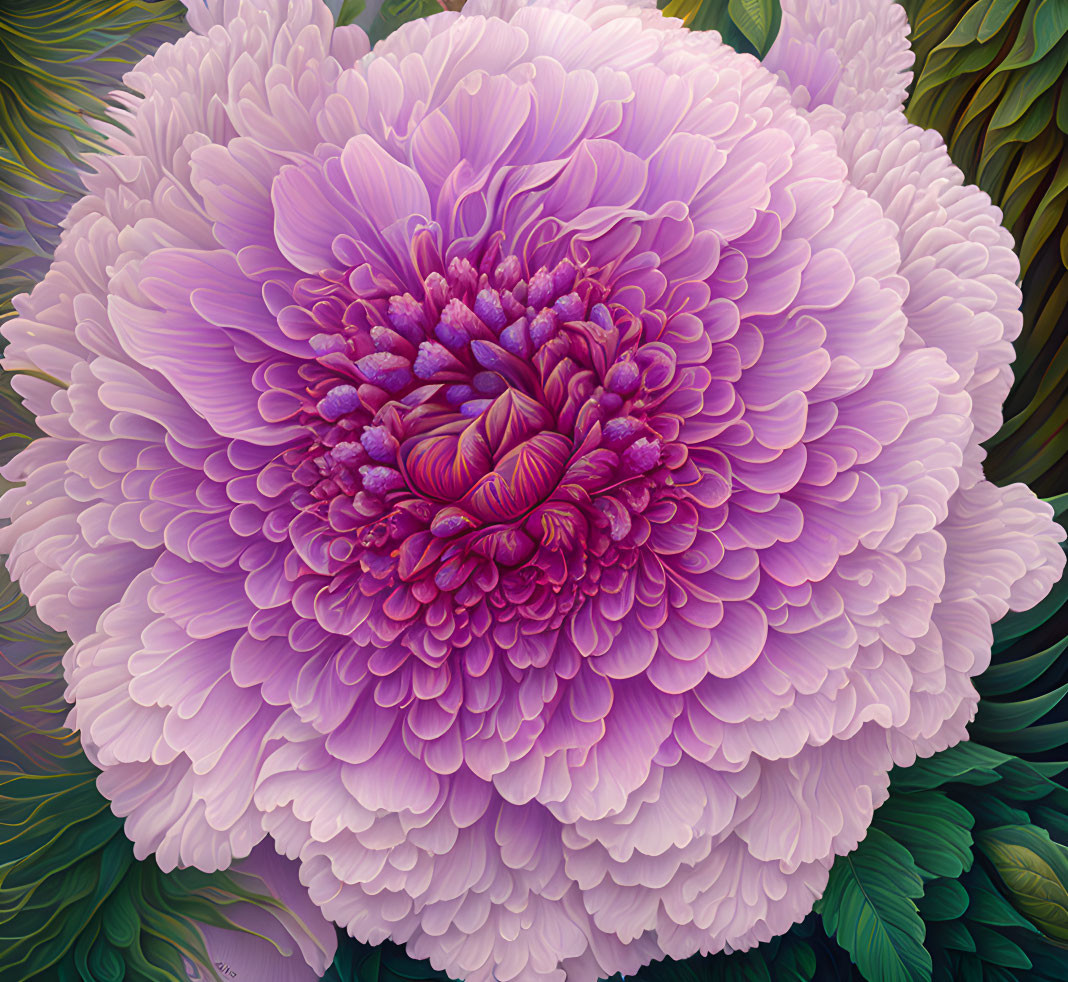 Detailed Close-Up of Purple Chrysanthemum Petals