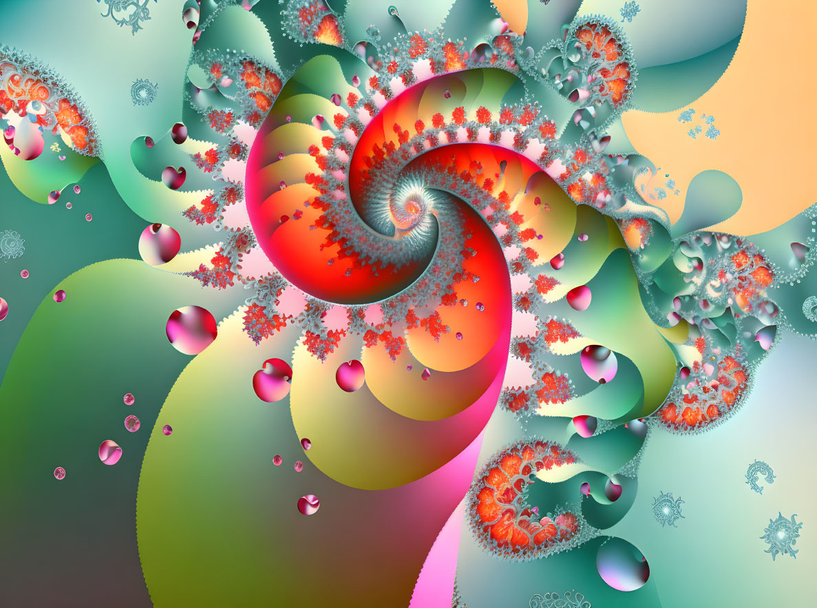 Colorful Fractal Art with Swirling Patterns