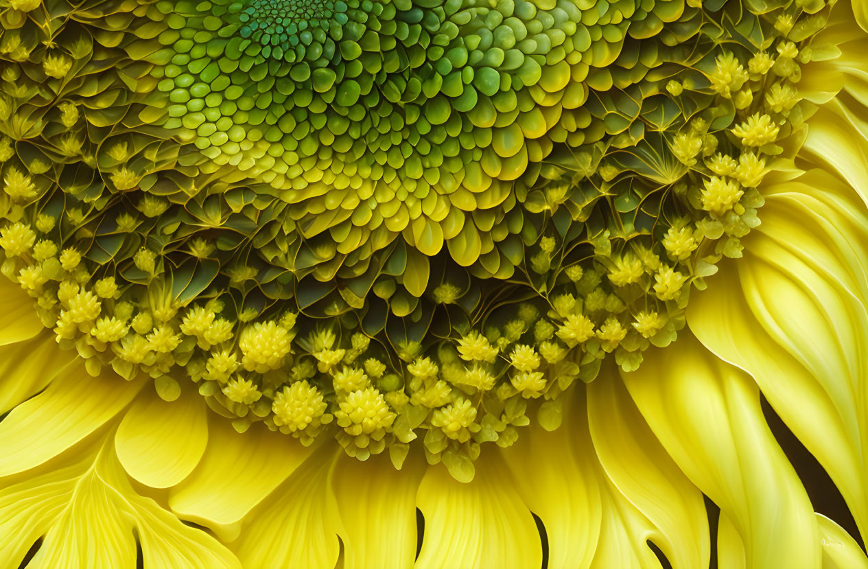 Vibrant sunflower with gradient petals and textured center