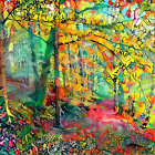 Colorful Psychedelic Forest with Fantastical Plants