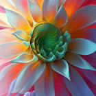 Colorful Abstract Digital Art: Stylized Flower with Spiraling Center