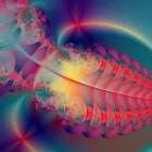 Colorful Swirling Fractal Art in Pink, Blue, and Orange