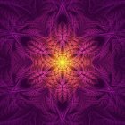 Colorful fractal graphic: Swirling purple patterns on golden center