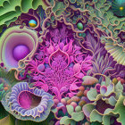 Colorful Digital Artwork: Fractal Patterns of Coral Reefs