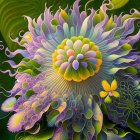 Vibrant Fractal Design with Spiral Pattern and Colors