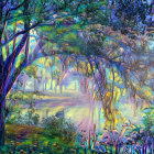 Vibrant Fantastical Forest with Colorful Trees