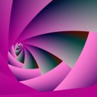 Abstract Fractal Image: Spiraling Purple, Green & Pink Gradients