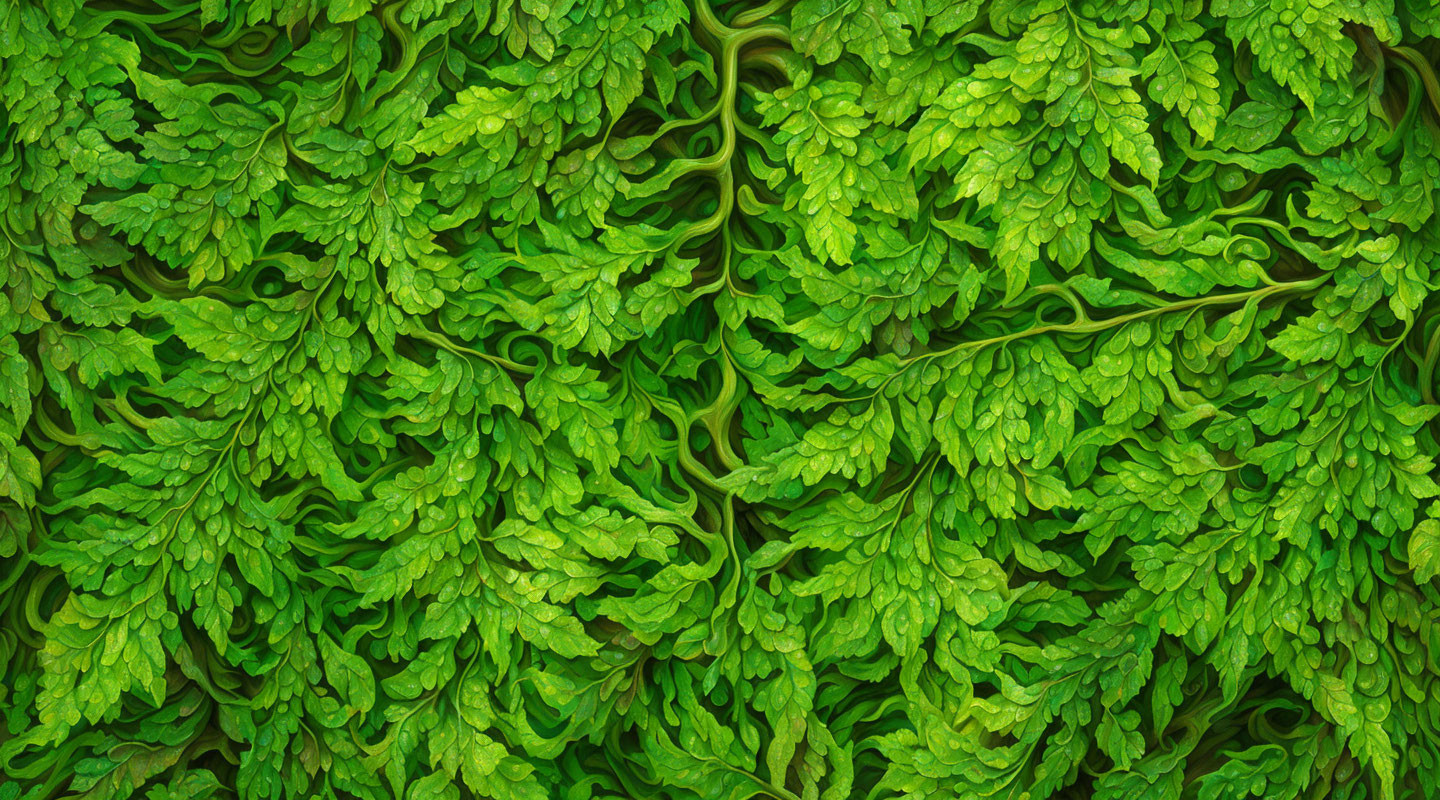 Intricately Rendered Green Leaf Pattern Design