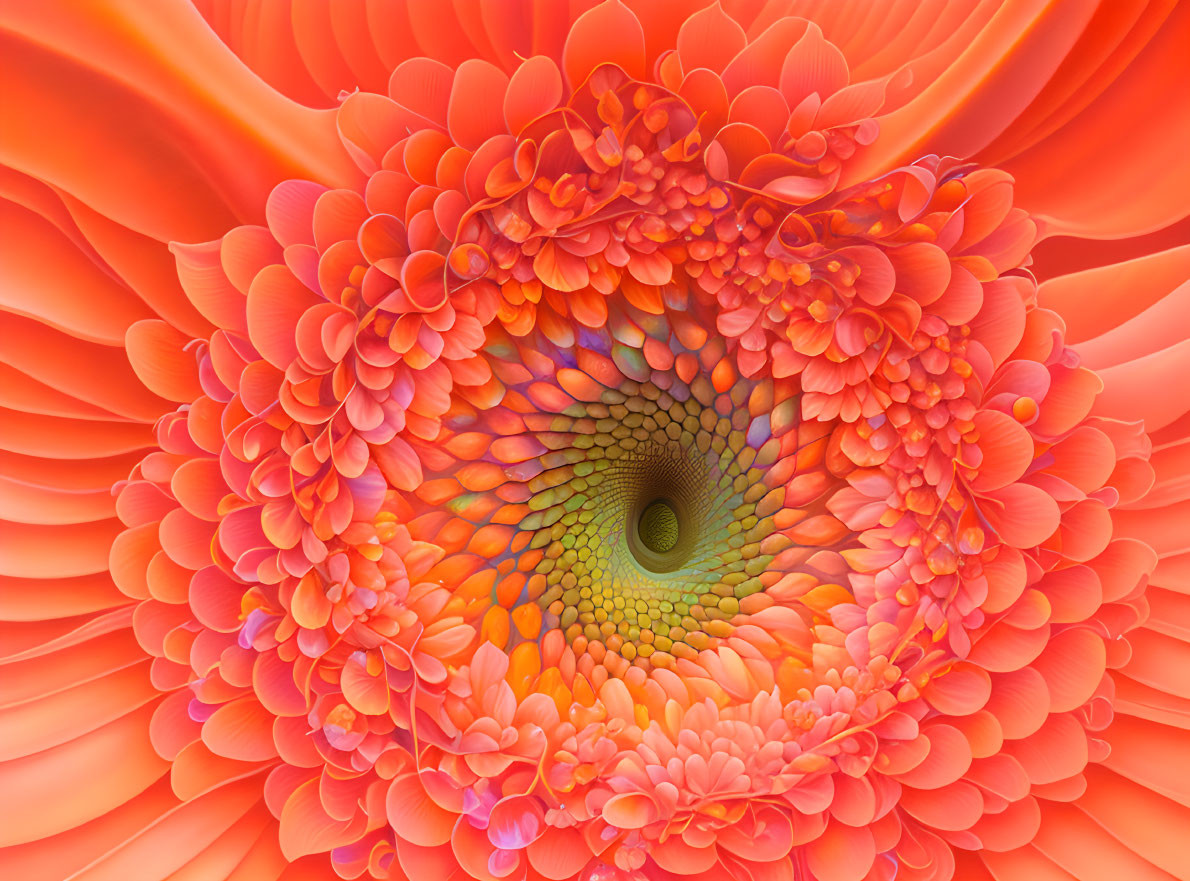 Colorful Fractal Design Resembling Blooming Flower