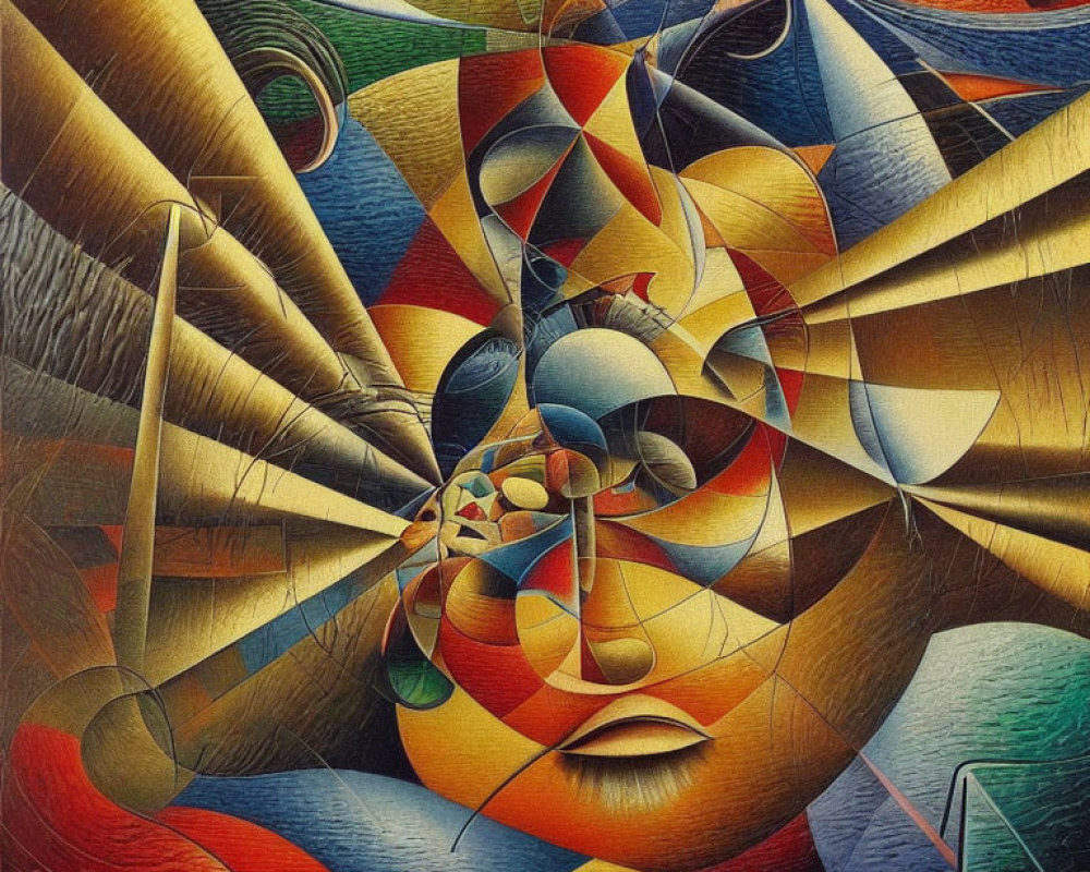 Colorful Geometric Art: Spirals, Curves, Cones