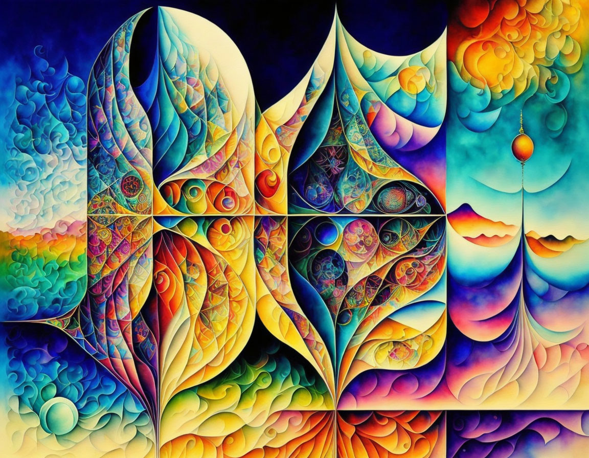 Colorful Psychedelic Artwork with Swirling Patterns