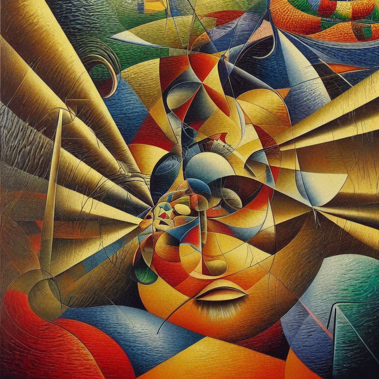 Colorful Geometric Art: Spirals, Curves, Cones