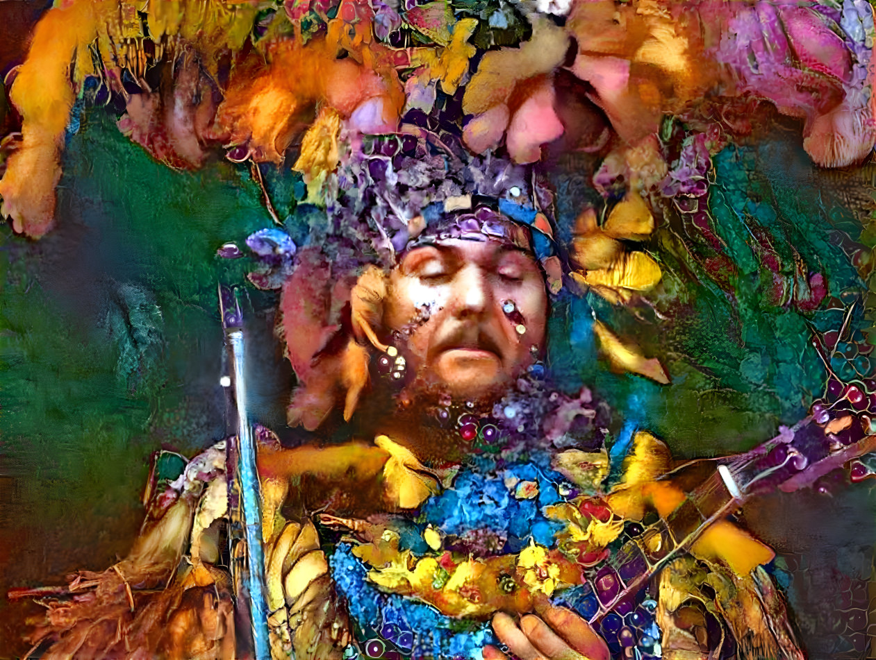 Dr John in a Mardi Gras Deep Dream