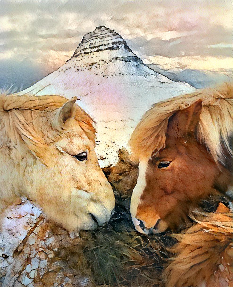 Deep Dreaming Icelandic Ponies - Happy 2022!