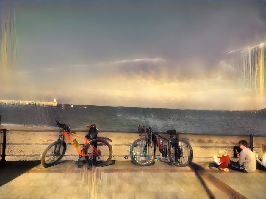 Bicycles at dusk