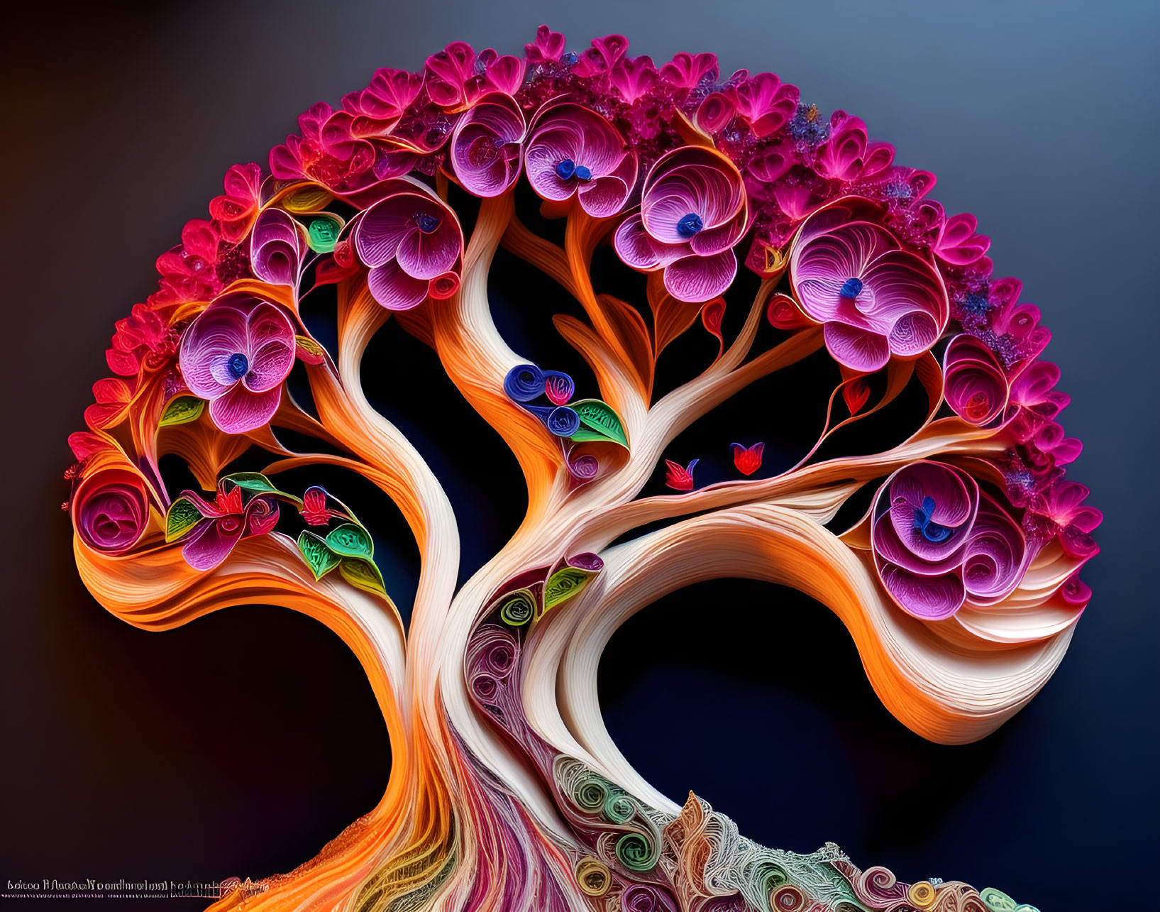 Vibrant Quilled Paper Art: Colorful Tree Design