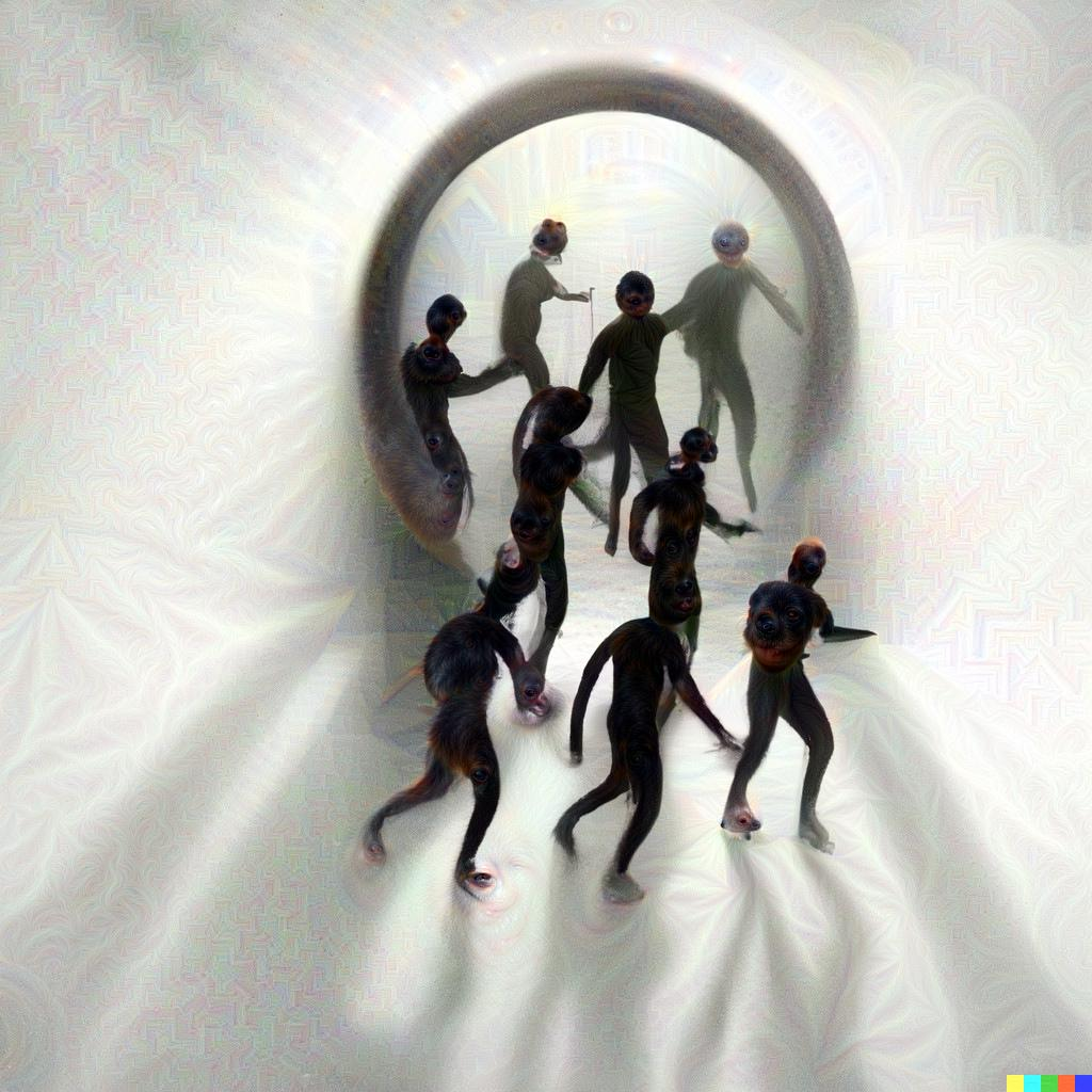 People Exiting a White Hole