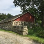 Rustic Building with Brick and Wooden Walls in Nature