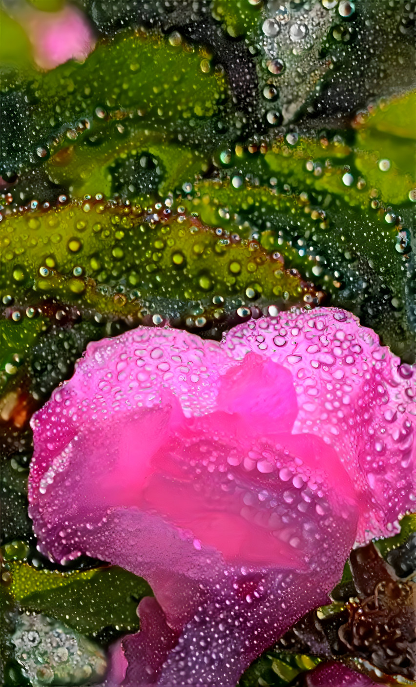 Wild Rose and morining dew