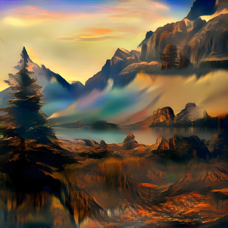 Imaginary mountain landscape