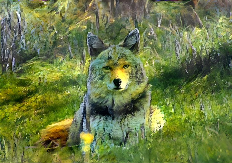 Coyote - spring background