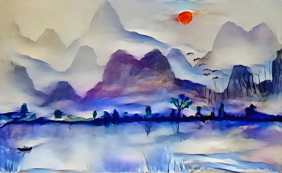 imaginary landscape - watercolor style