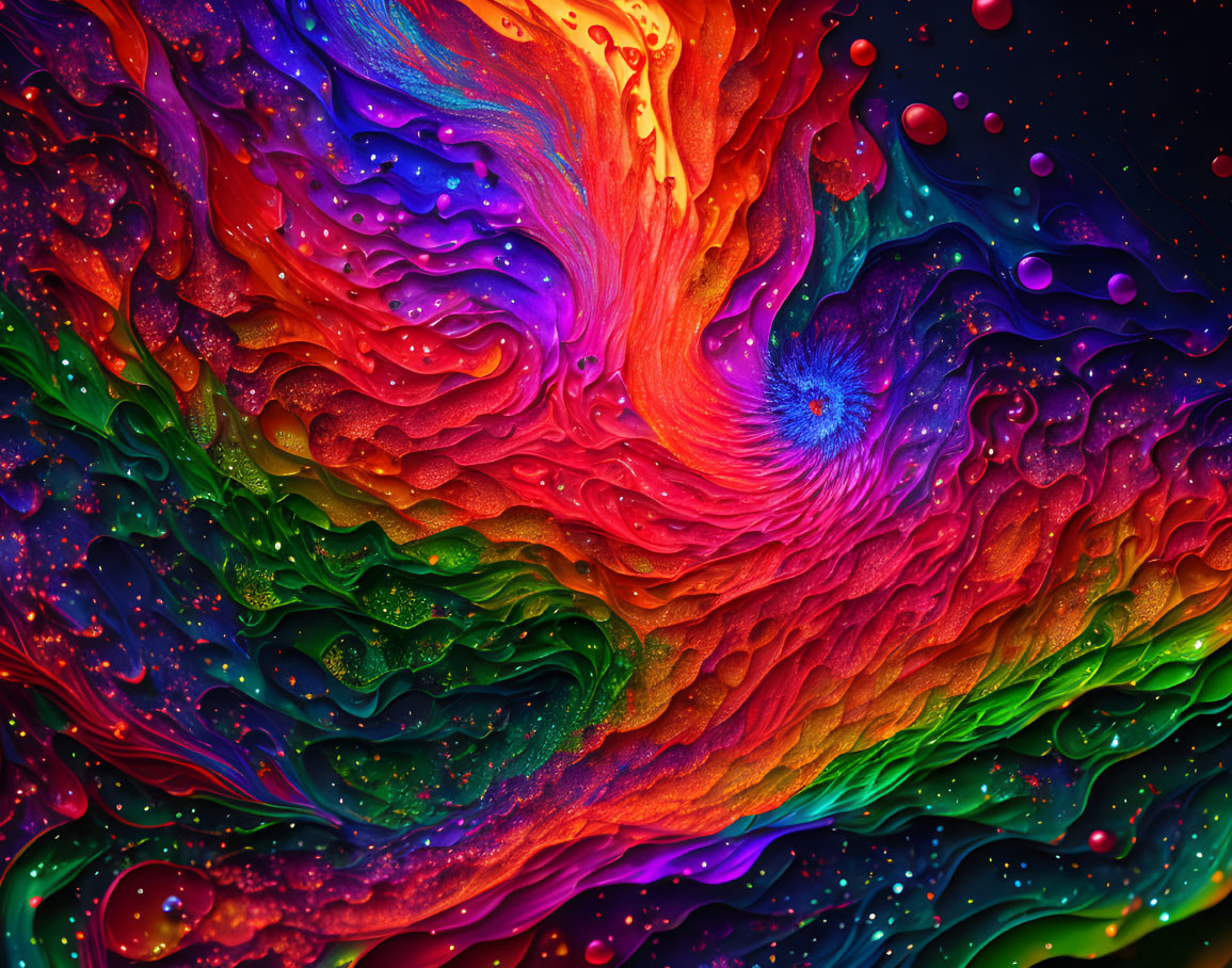 Colorful Swirling Textured Abstract Art Piece