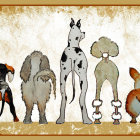 Various Dog Breeds Against Abstract Background