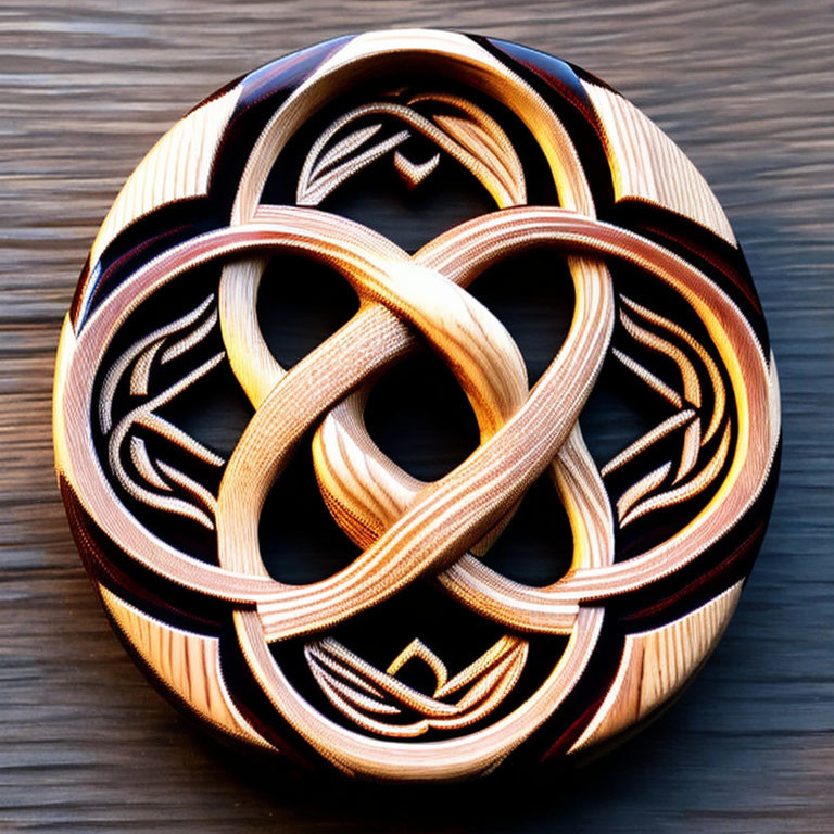 Intricate Celtic Knot Patterns on Wooden Sphere