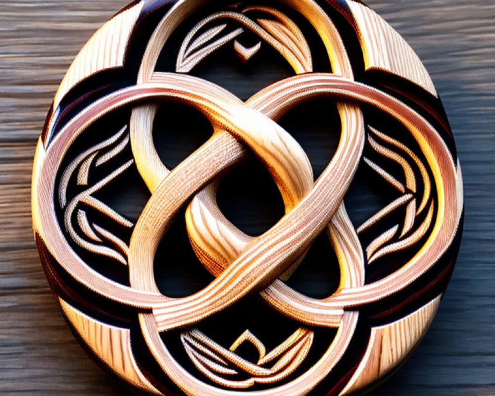 Intricate Celtic Knot Patterns on Wooden Sphere