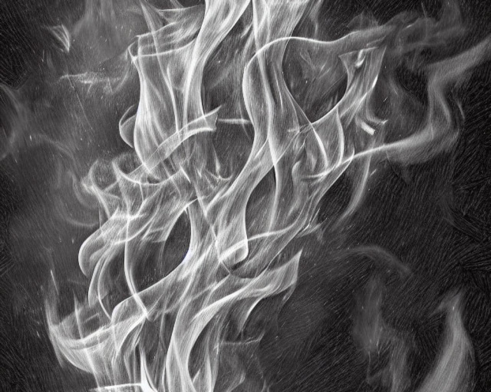 Abstract monochrome swirls and wispy textures on dark background