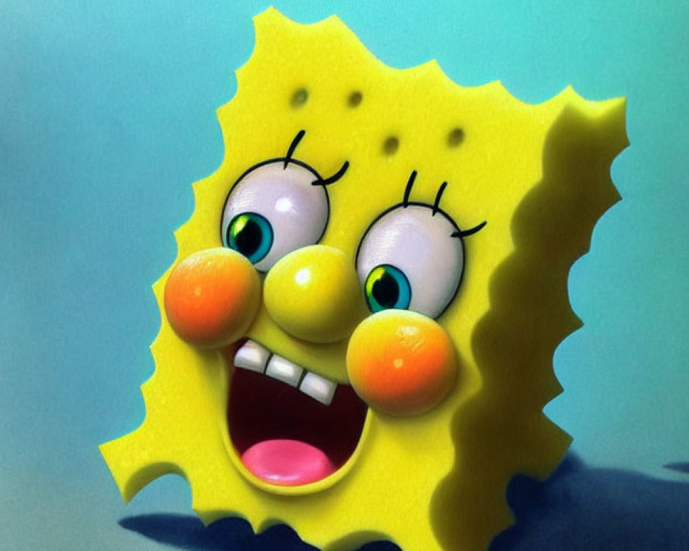 Colorful SpongeBob SquarePants Illustration with Surprised Expression