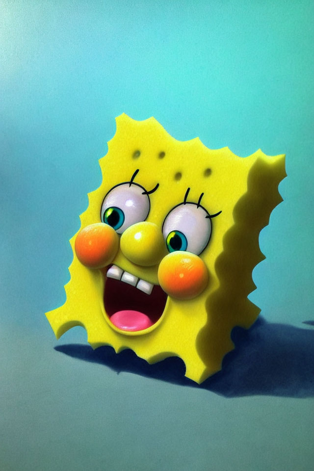 Colorful SpongeBob SquarePants Illustration with Surprised Expression