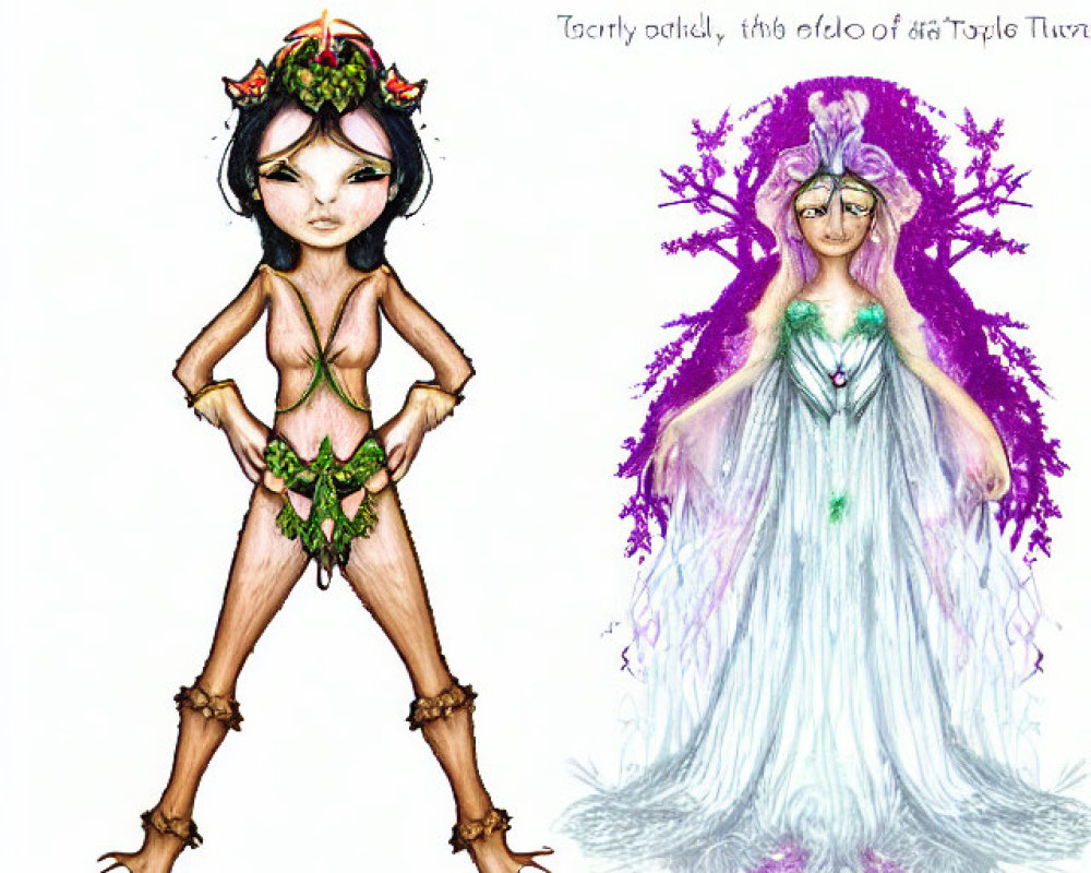 Mystical Characters: Forest Sprite and Ethereal Figure