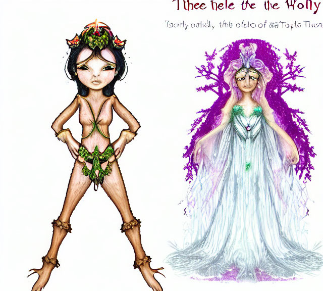 Mystical Characters: Forest Sprite and Ethereal Figure