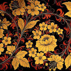 Vibrant yellow flowers with red-tinged stems on dark background