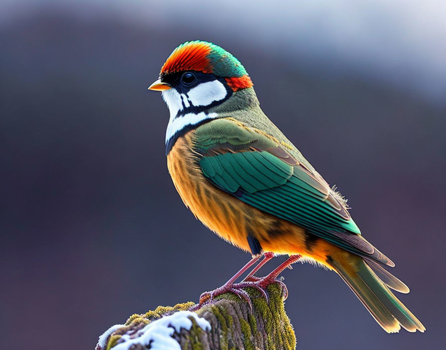 Colorful Bird with Red, Green, and Yellow Plumage Perched on Branch