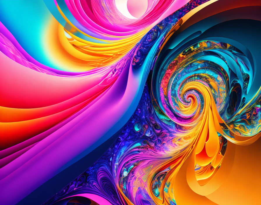 Colorful Abstract Art: Swirling Patterns in Bright Spectrum