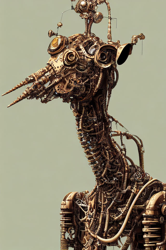 Intricate Steampunk Mechanical Bird with Clock Elements